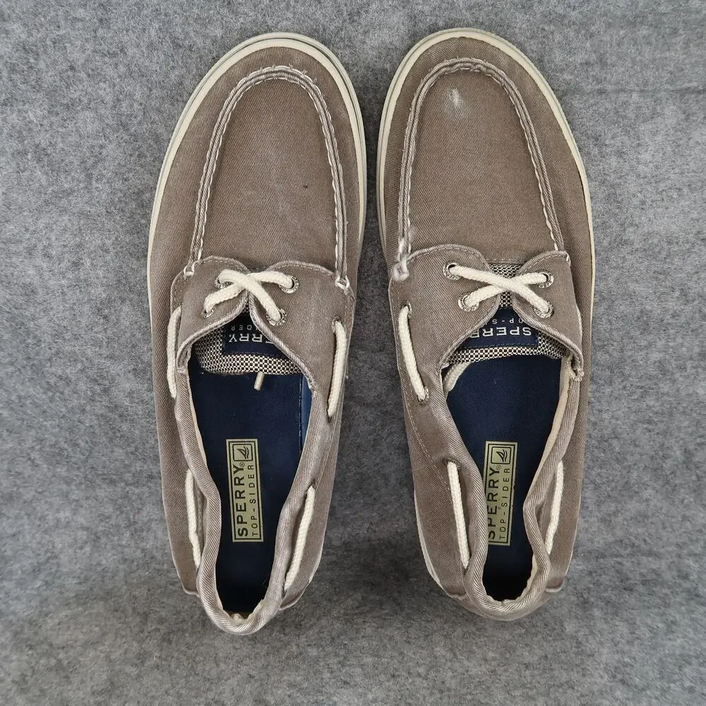 Sperry Boat Shoes Mens 9.5 Halyard 2 Eye Sneakers Canvas Moc Casual Round Toe